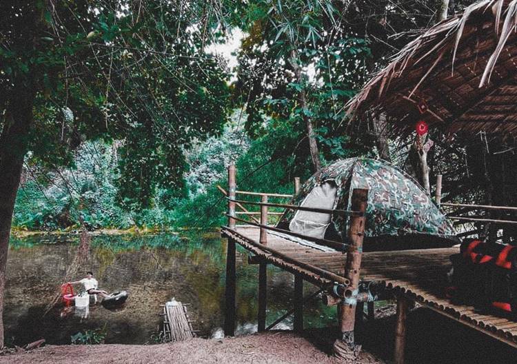 ลานกางเต็นท์สวนผึ้งน้องหมาพักได้